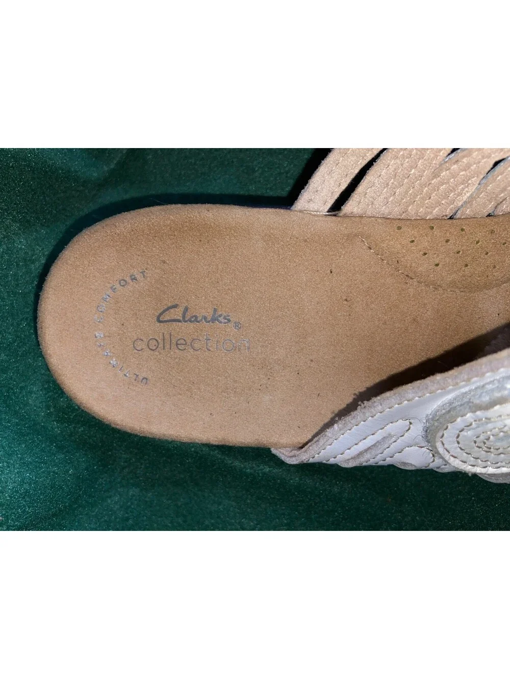 Clarks Leisa Faye White Slide Sandals Women Size US 9.5 M UK 7 EU 41 Comfort Col